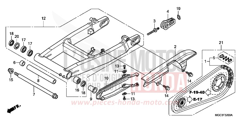 SCHWINGE von CB1100 ABS GRAPHITE BLACK (NHB01) von 2013